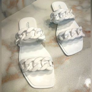 Steve Madden white “jelly” sandals